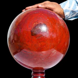 Dark Red Jasper Crystal Sphere: Energy Amplifier Stone Decor Dark Red Jasper Crystal Sphere: Energy Amplifier Stone Decor