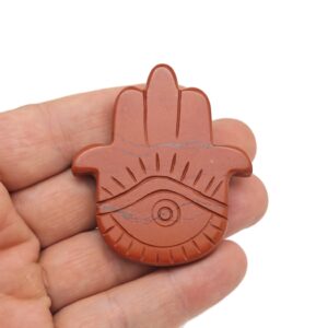 Red Jasper Evil Eye Hand Gemstone Carving - Pocket Crystal - Crystals Chakra - Meditation Crystal - Energy Gift for her - EL1011