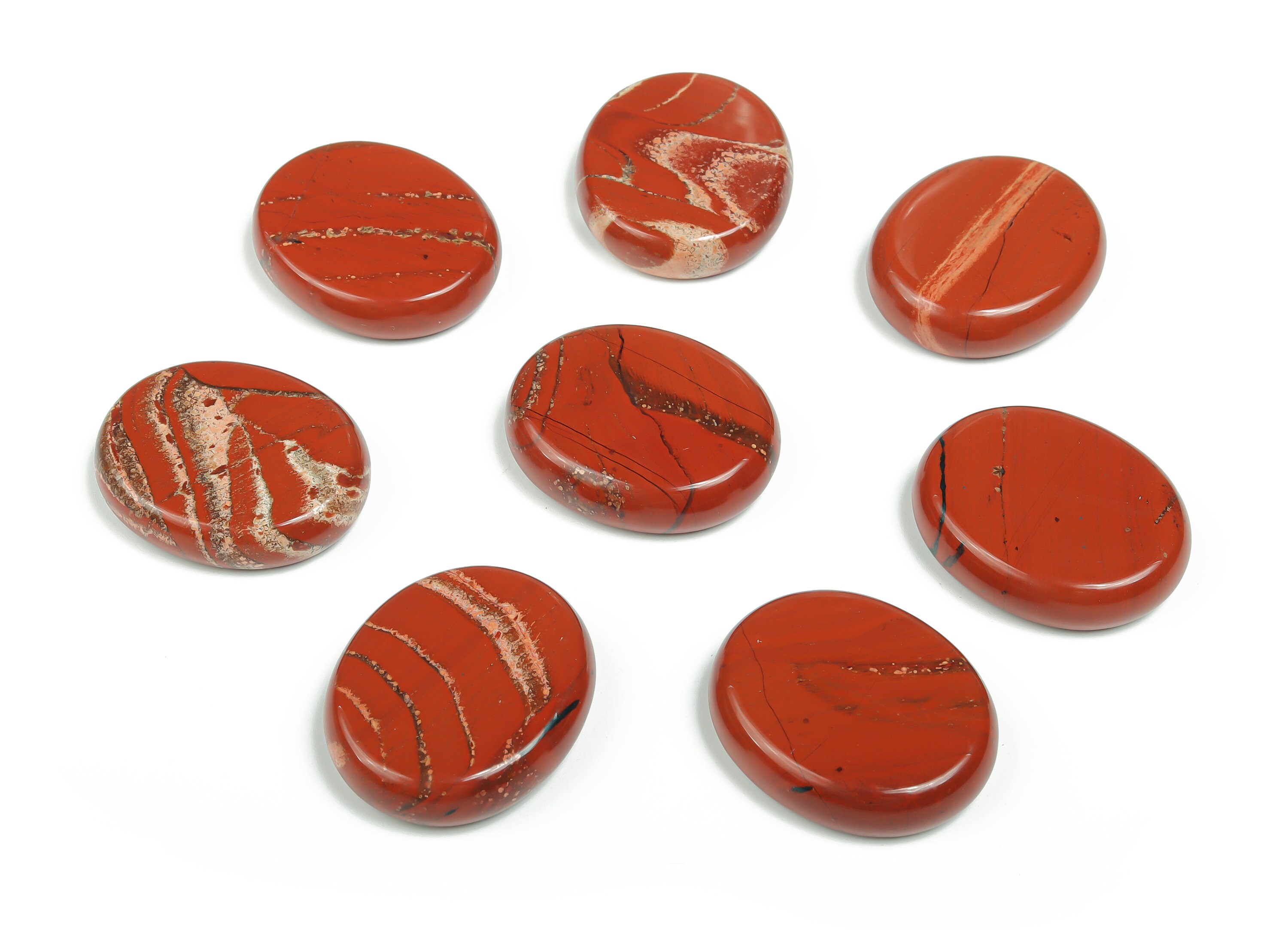 Red Jasper Flat Disk - Slab Natural Jasper – Flat Stone - Worry Stone - Healing Crystals – 30x25x7 - Fl1036