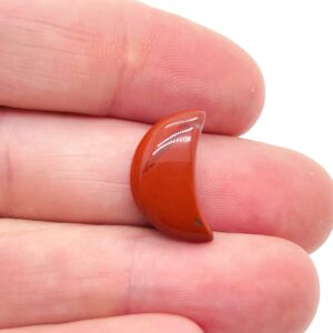 Red Jasper Gemstone Moon - Crystal Moon - Carved Moon - Healing Crystal - Mini Moon Crystal – 2cm – MO1011
