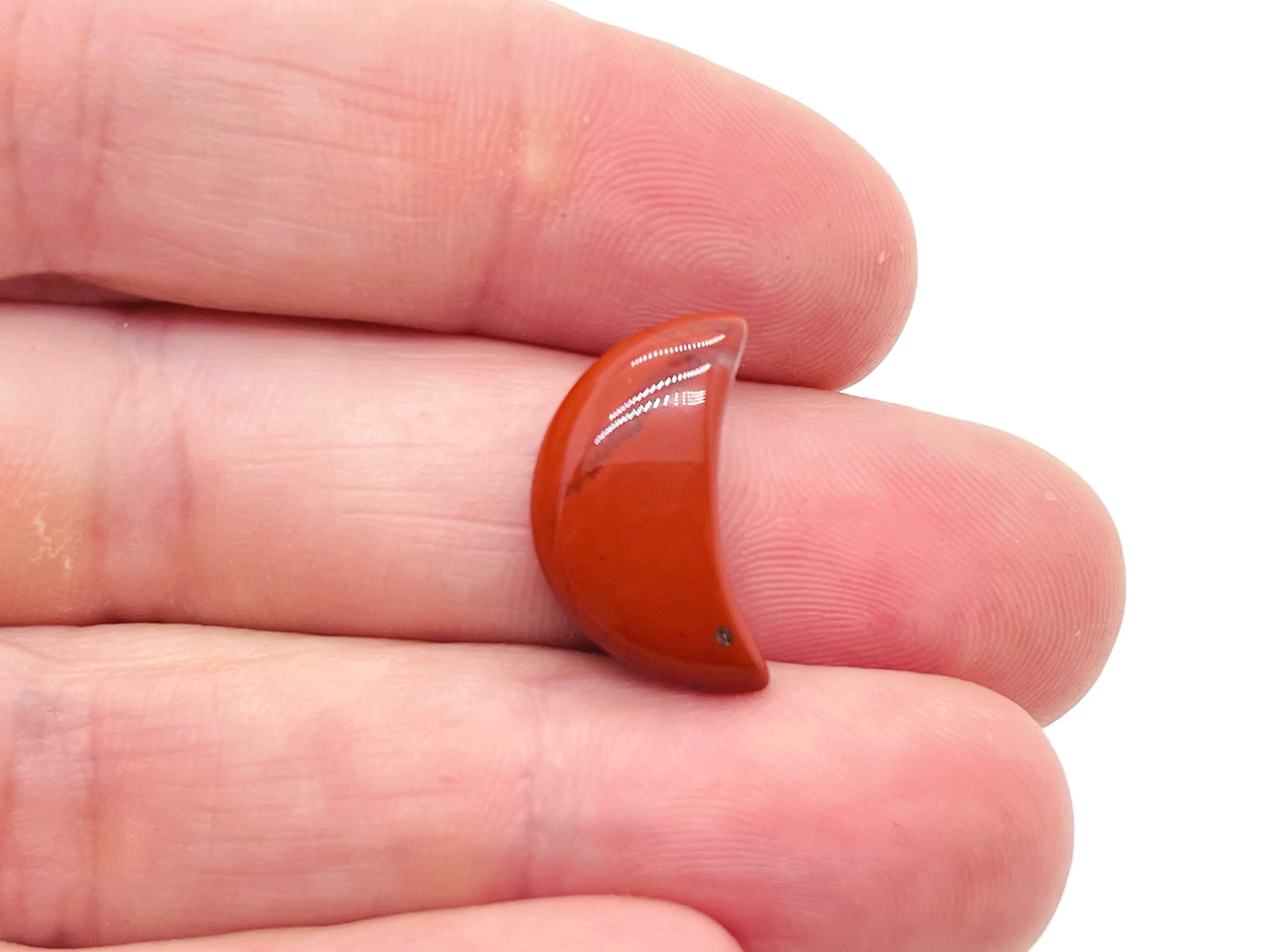Red Jasper Gemstone Moon - Crystal Moon - Carved Moon - Healing Crystal - Mini Moon Crystal – 2cm – Mo1011