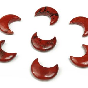 Red Jasper Gemstone Moon - Crystal Moon - Carved Moon - Healing Crystal - Gemstone Crescent – 3×1.6cm – MO1038
