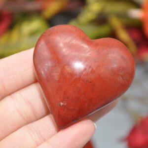 Red Jasper Heart, Healing Gemstone, Cleansing and Balance, Metaphysical Massage Stone