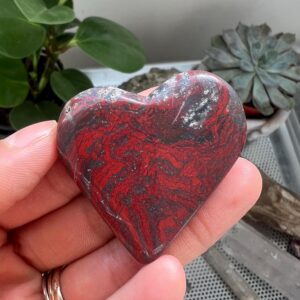 Polished Red Jasper Heart, Root Chakra Stone, Vitality and Motivation Enhancer