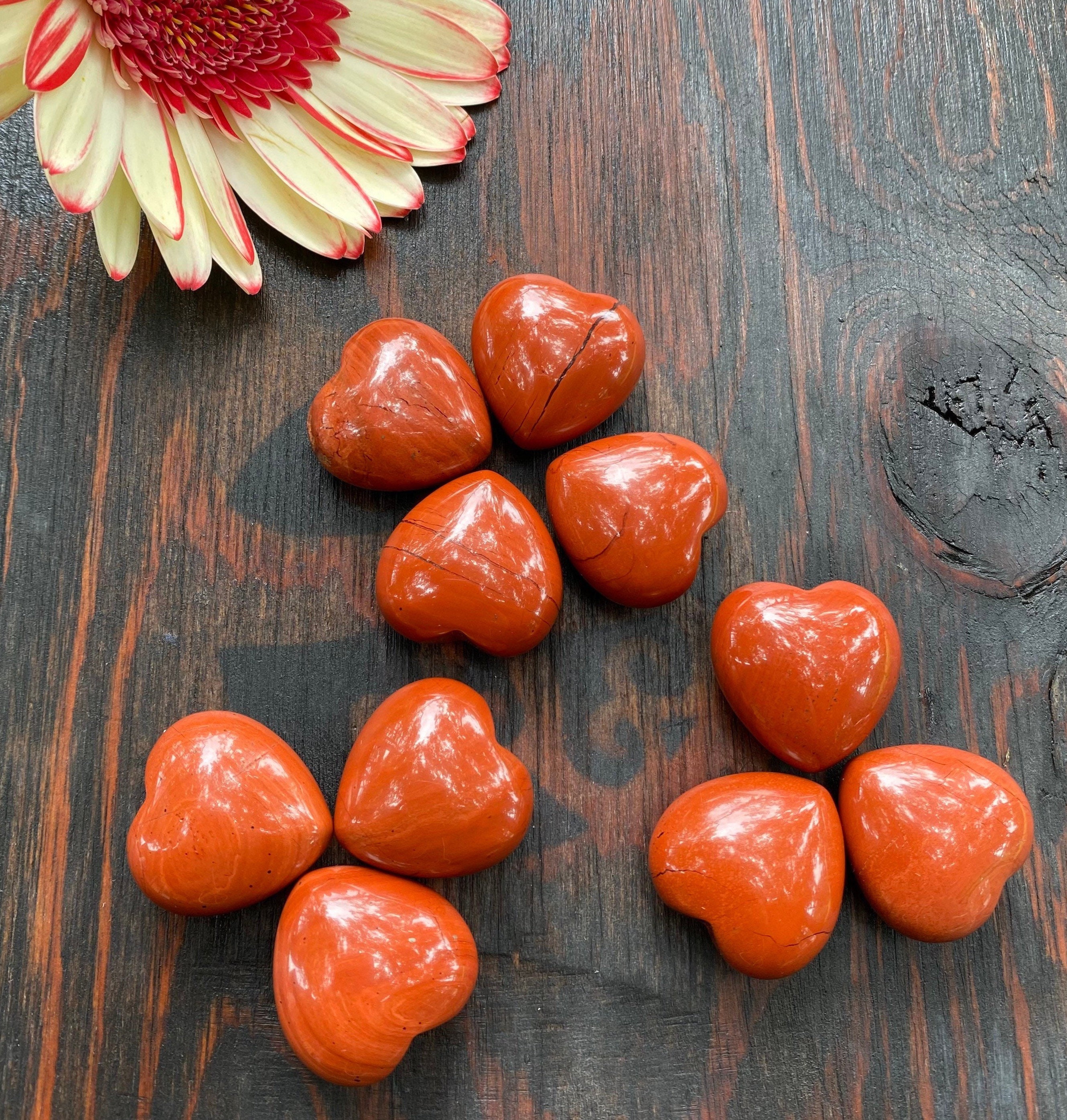 Red Jasper, Red Jasper Heart, Qty. 1 Mini Heart
