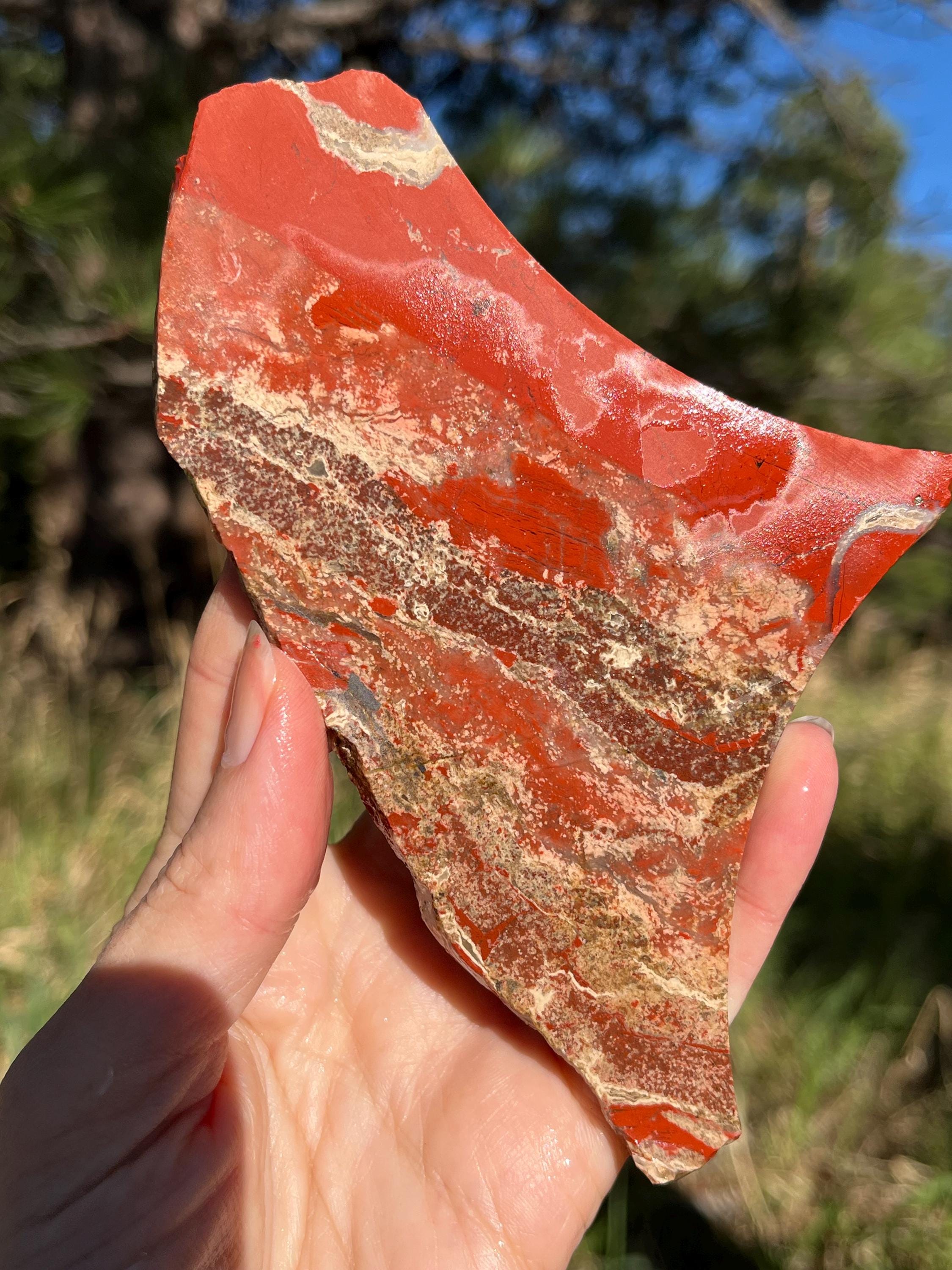 Red Jasper Lapidary Slab Natural Stone Not Polished For Cabbing