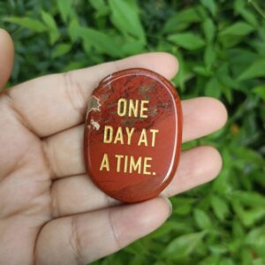 One Day At A Time Red Jasper Inspirational Worry Stone