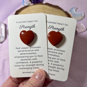 Red Jasper Pocket Heart Crystal Healing Gift for Strength