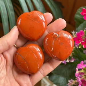 Puffy Red Jasper Heart, Crystal Healing Stone
