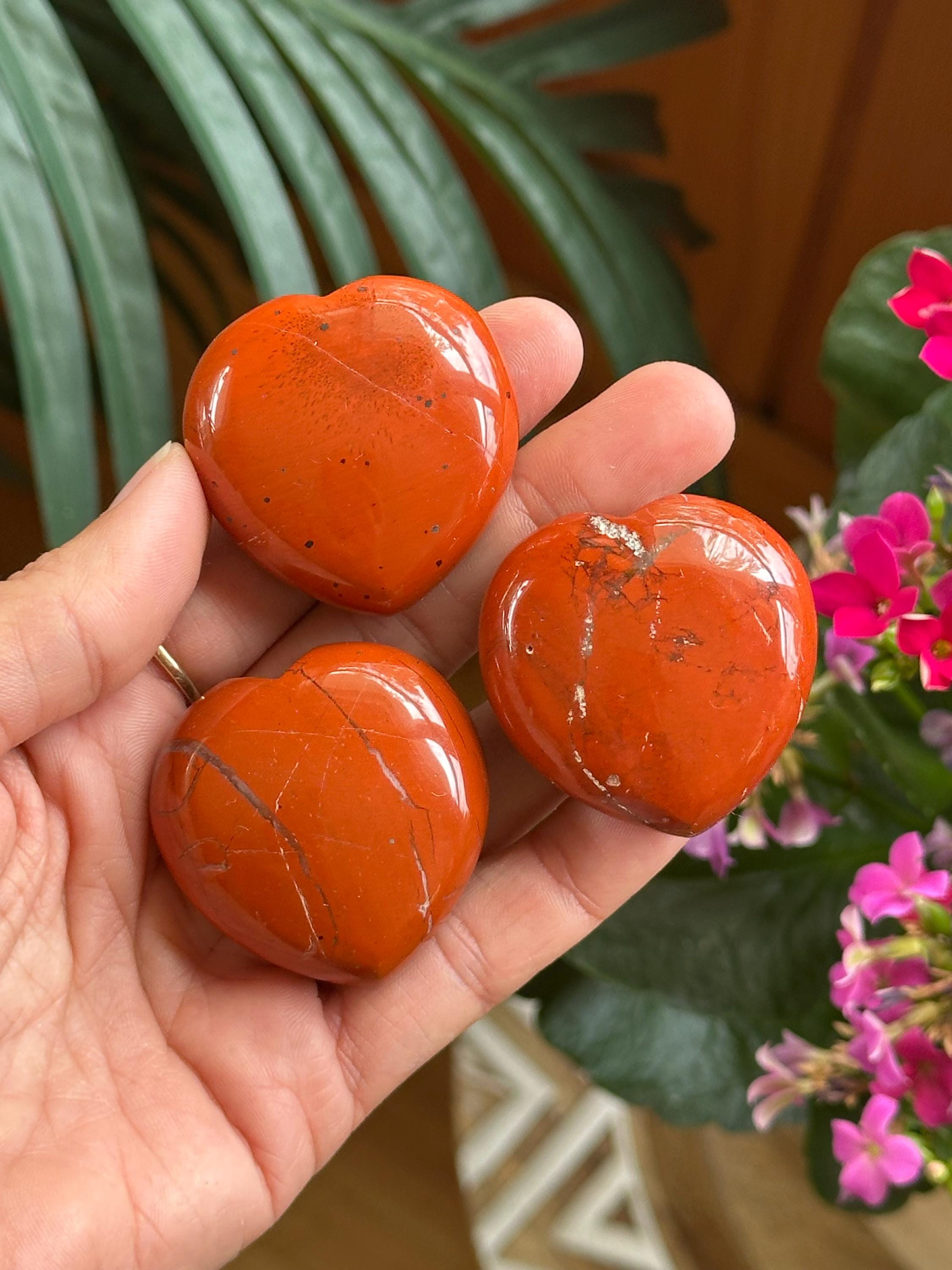 Puffy Red Jasper Heart, Crystal Healing Stone