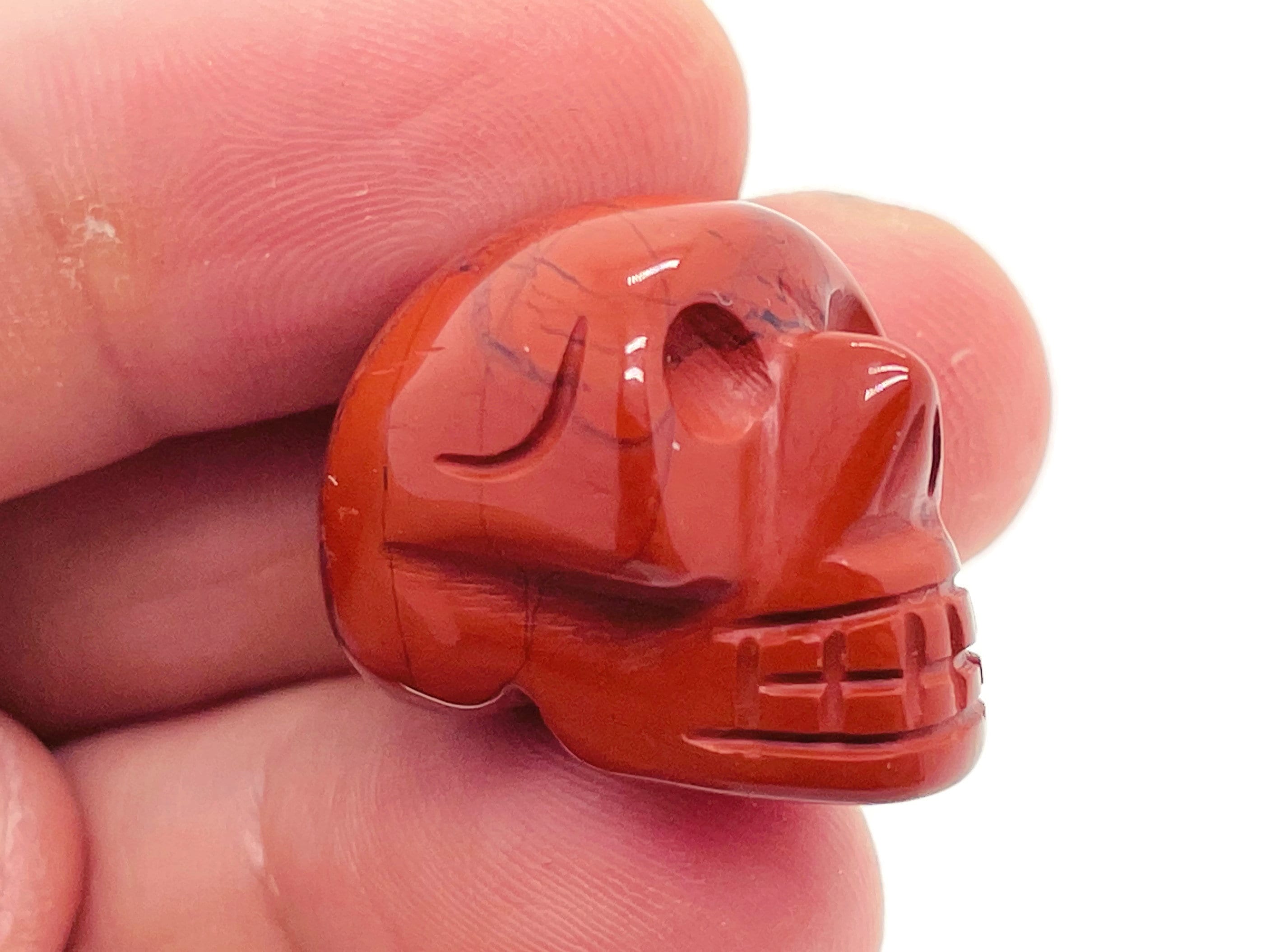 Red Jasper Skull Gemstone - Carving Skull - Healing Stone - 1 Inch - Sk1009