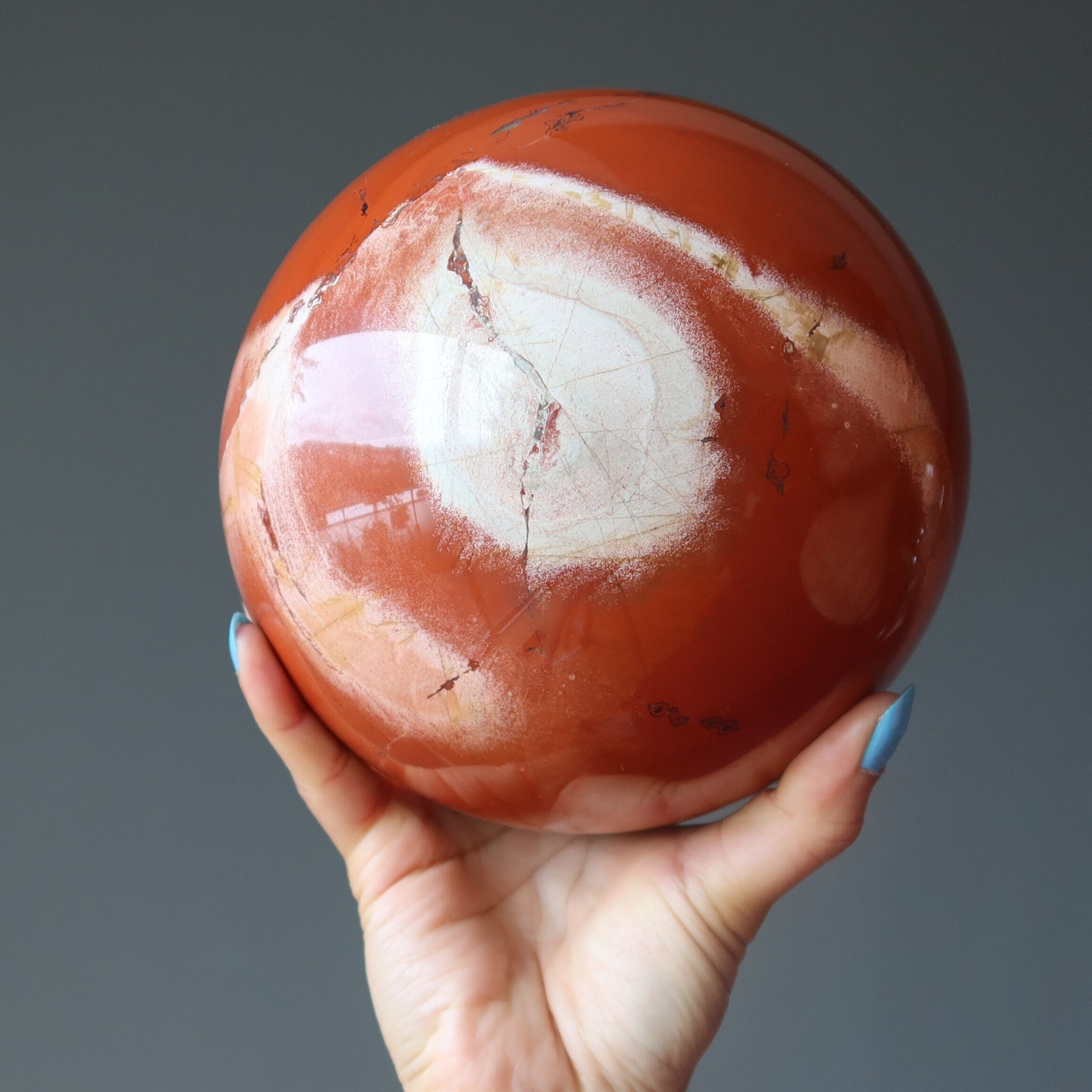 Red Jasper Sphere Fire Spirit Of Mars Leader Stone Crystal Ball