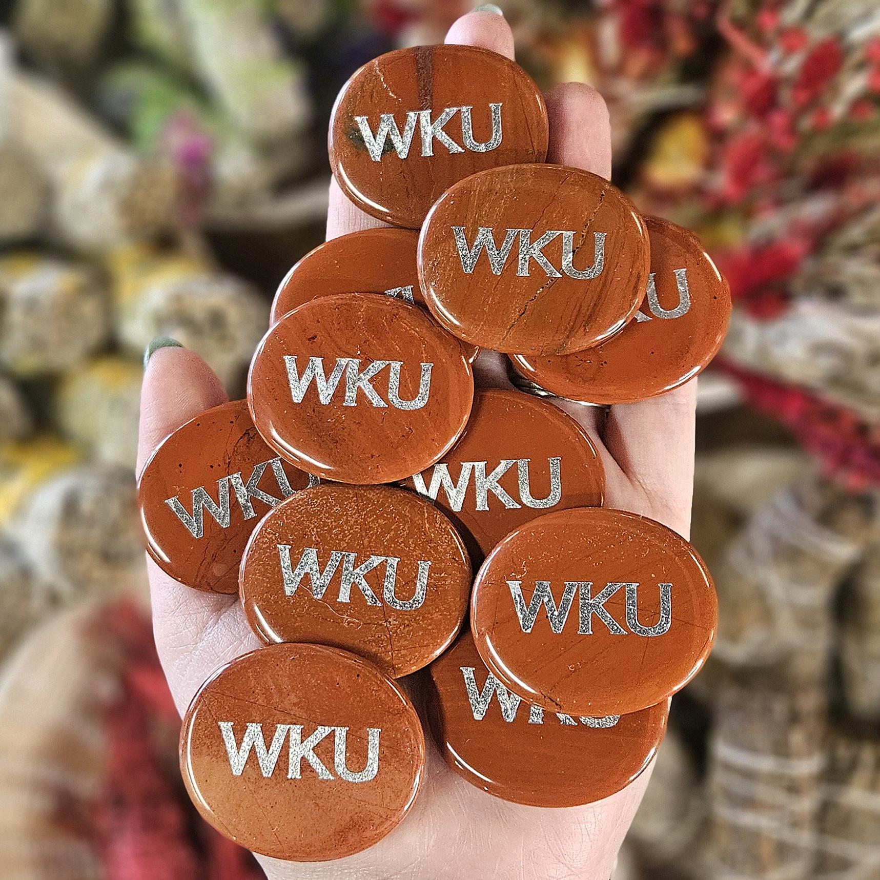 Wku Palm Stone, University, Student Stone, Teacher Appreciation, Red Jasper, One Wku Palm Stone, University, Student Stone, Teacher Appreciation, Red Jasper, One