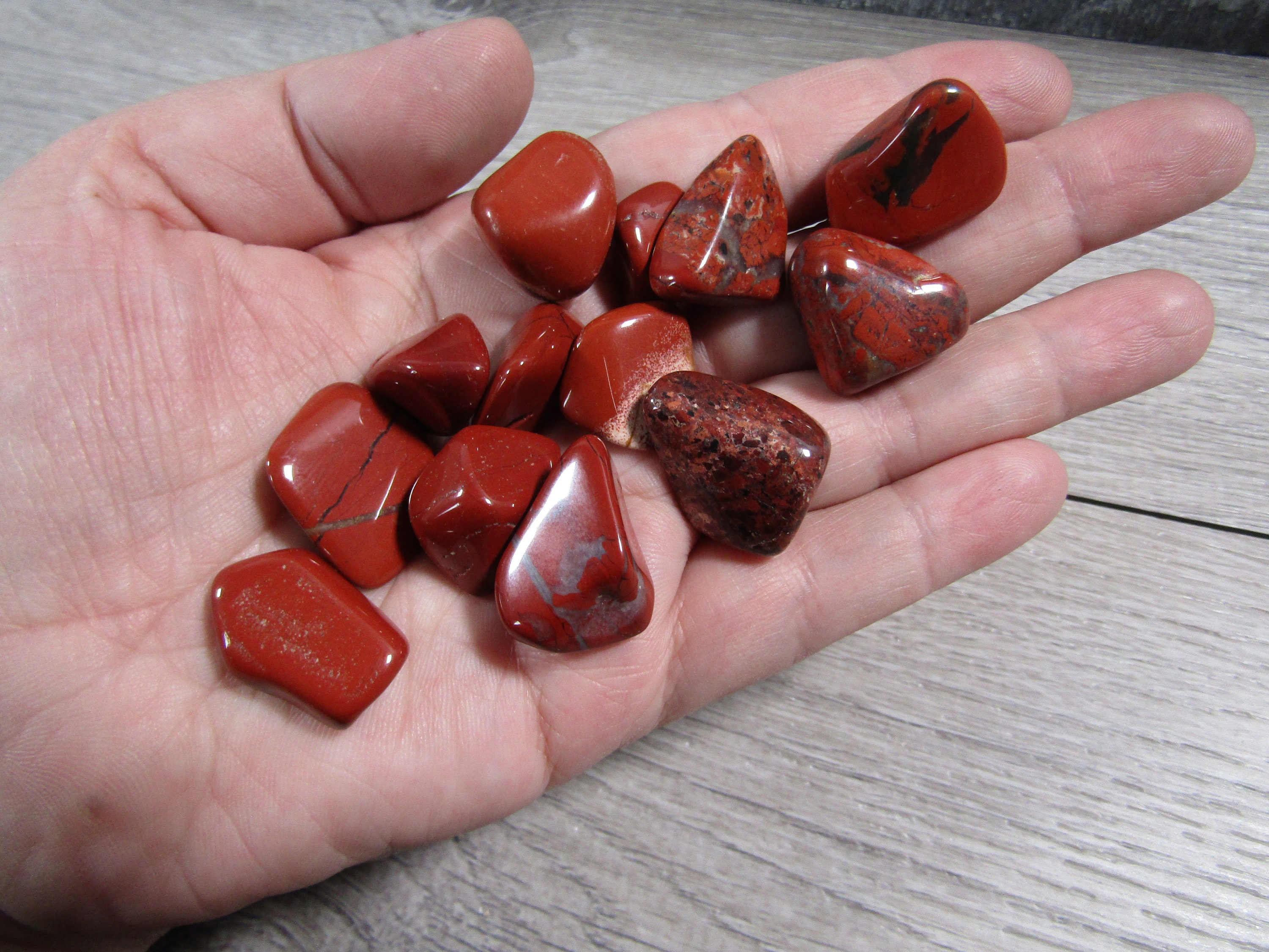Red Jasper 1/2 Inch + Tumbled Stone