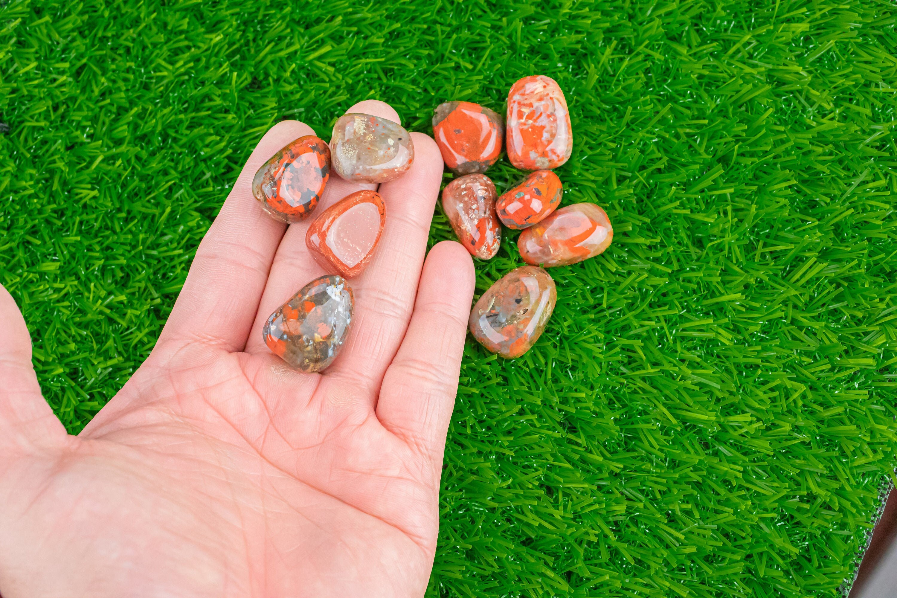 1 Pc Natural Red Jasper Medium Large Tumbled Stone- 0.8-1.5 Inch