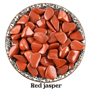 Set Of 10 Red Jasper Tumbled Stones, Brick Red Crystal, Vitality And Altar Ritual