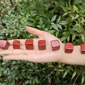Red Jasper Tumbled Stone Cube Shaped