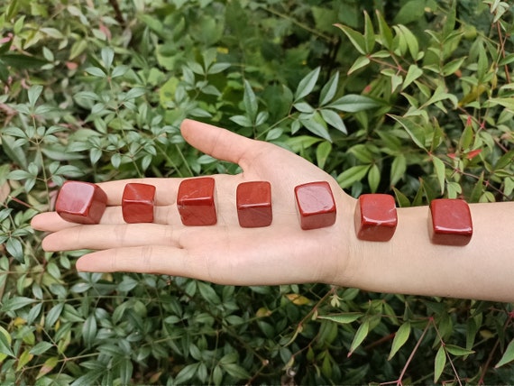 Red Jasper Tumbled Stone Cube Shaped