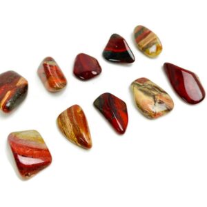 Red Jasper Tumbled Stones: Polished Gemstone Crystals (3)