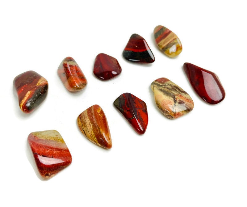 Red Jasper Tumbled Stones: Polished Gemstone Crystals (3)