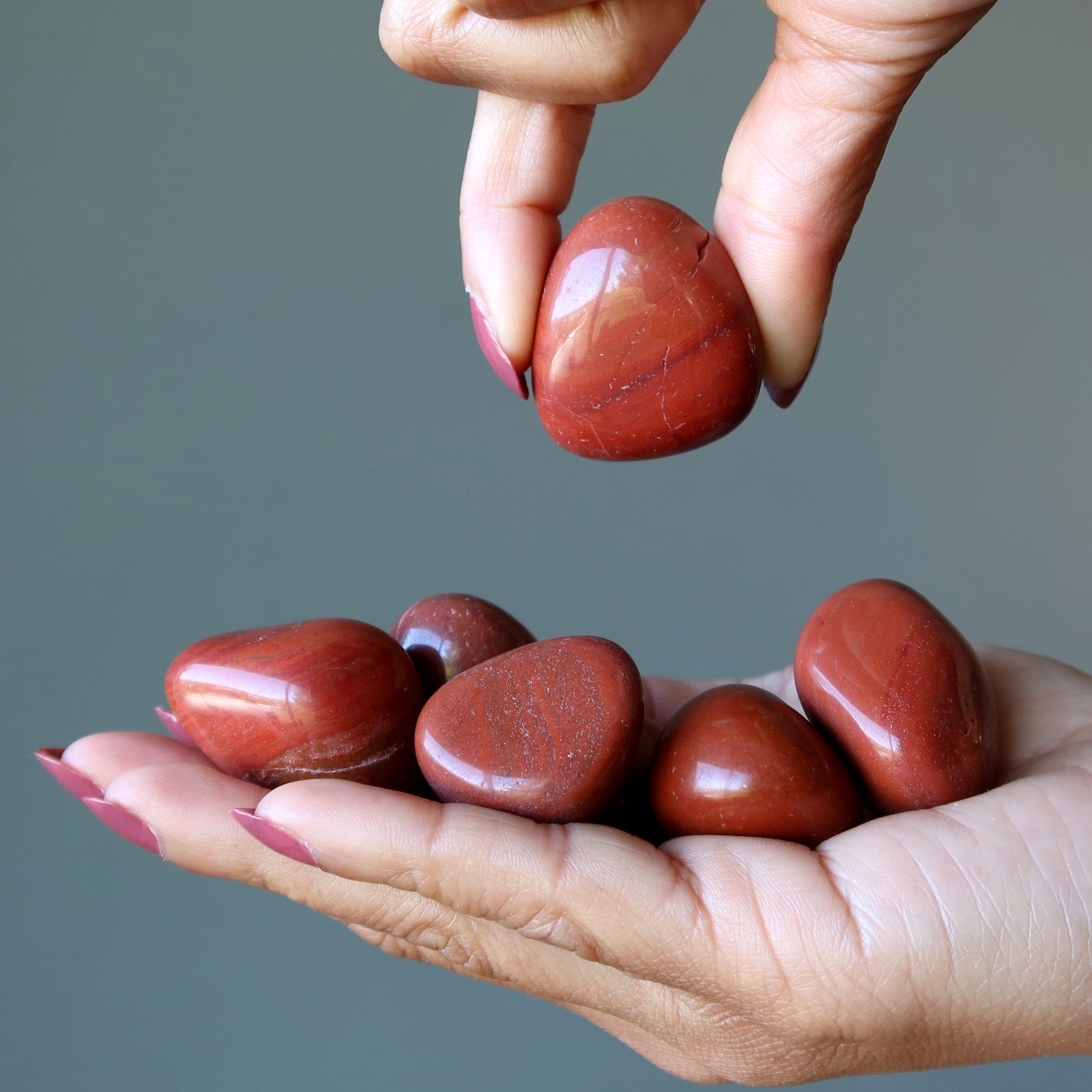 Red Jasper Tumbled Stones Solar Eclipse Big Sun Earth Crystal