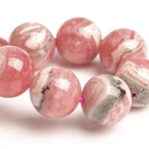 11MM Argentina Rhodochrosite Beads Pink Bracelet Grade AA Genuine Natural Round Gemstone 7.5" (123452h-1815) 11MM Argentina Rhodochrosite Beads Pink Bracelet Grade AA Genuine Natural Round Gemstone 7.5" (123452h-1815)