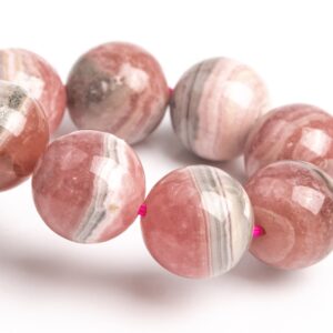 11MM Argentina Rhodochrosite Beads Gray Pink Lace Bracelet Grade AA Genuine Natural Round Gemstone 8" (123455h-1896) 11MM Argentina Rhodochrosite Beads Gray Pink Lace Bracelet Grade AA Genuine Natural Round Gemstone 8" (123455h-1896)