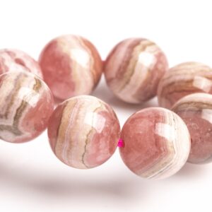 11MM Argentina Rhodochrosite Beads Pink Lace Bracelet Grade AA Genuine Natural Round Gemstone 7.5" (123460h-1896) 11MM Argentina Rhodochrosite Beads Pink Lace Bracelet Grade AA Genuine Natural Round Gemstone 7.5" (123460h-1896)