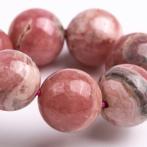 12-13MM Argentina Rhodochrosite Beads Gray Pink Bracelet Grade A+ Genuine Natural Round Gemstone 8" (123512h-58) 12-13MM Argentina Rhodochrosite Beads Gray Pink Bracelet Grade A+ Genuine Natural Round Gemstone 8" (123512h-58)