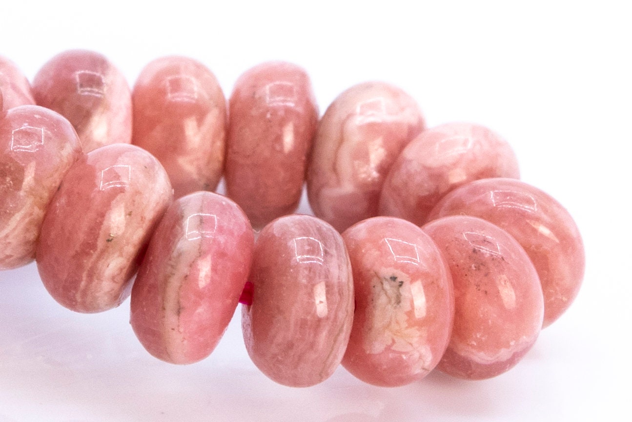 6x3mm Argentina Rhodochrosite Beads Pink Bracelet Grade Aa Genuine Natural Rondelle Gemstone 6.5" (114793h-3797)