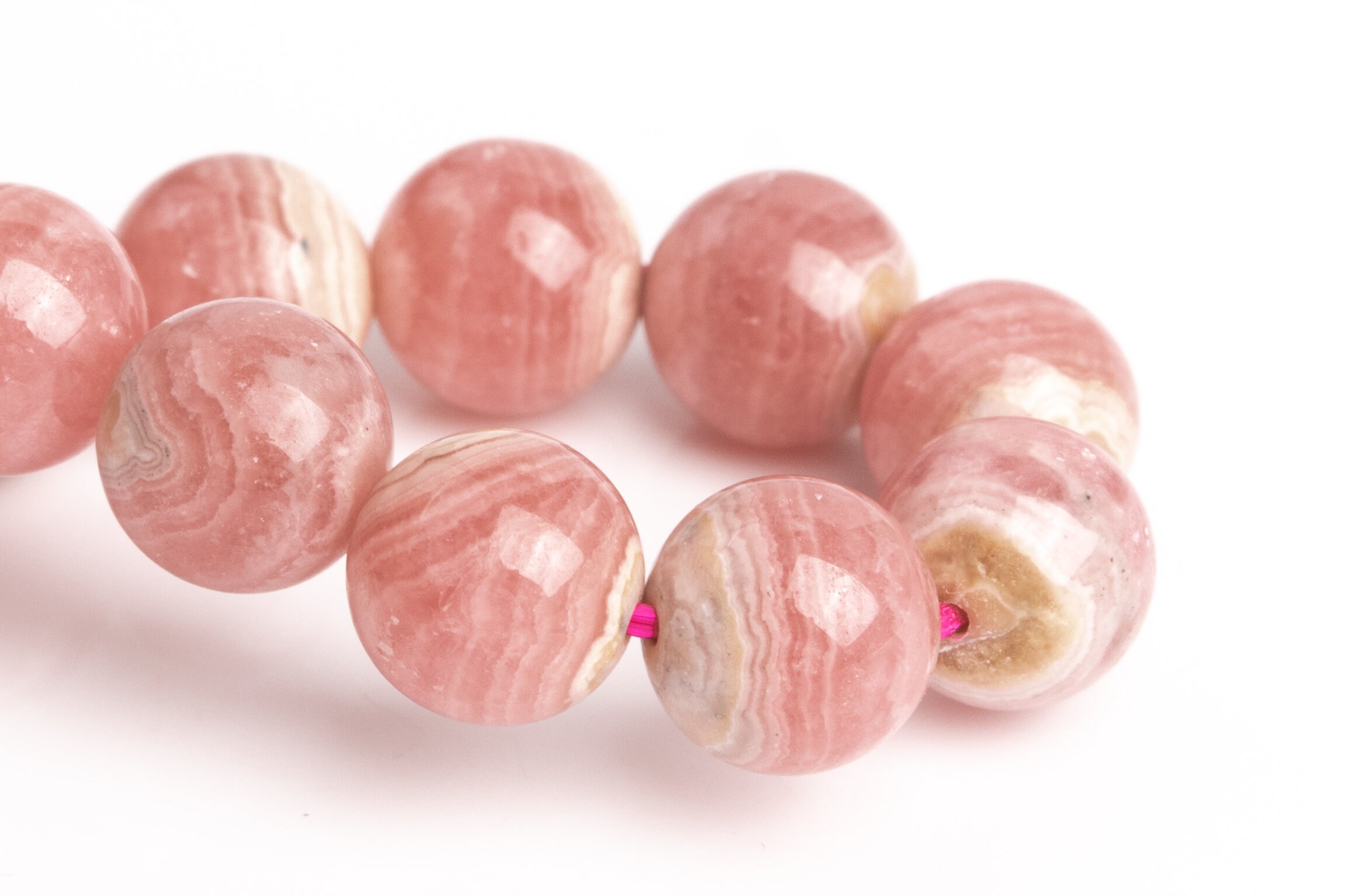 8-9mm Argentina Rhodochrosite Beads Pink Lace Bracelet Grade Aa+ Genuine Natural Round Gemstone 7" (123232h-2984) 8-9mm Argentina Rhodochrosite Beads Pink Lace Bracelet Grade Aa+ Genuine Natural Round Gemstone 7" (123232h-2984)