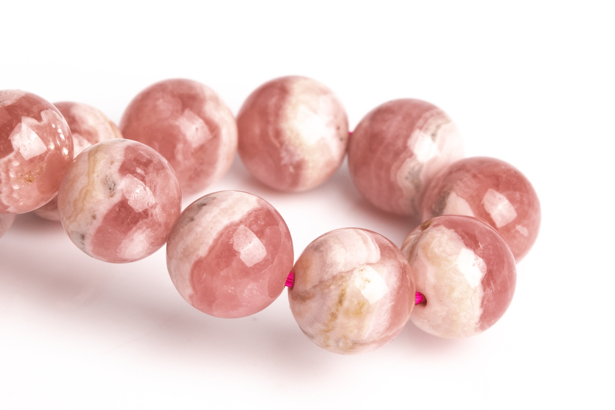 8-9mm Argentina Rhodochrosite Beads Pink Bracelet Grade Aa Genuine Natural Round Gemstone 7" (123222h-2960)