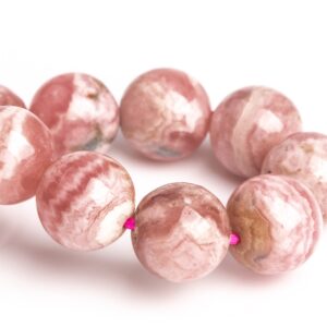 9MM Argentina Rhodochrosite Beads Pink Lace Bracelet Grade AA Genuine Natural Round Gemstone 7" (123393h-3005) 9MM Argentina Rhodochrosite Beads Pink Lace Bracelet Grade AA Genuine Natural Round Gemstone 7" (123393h-3005)