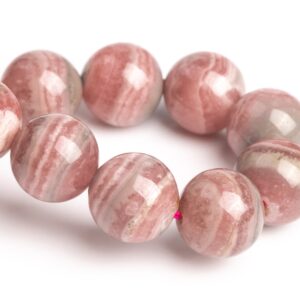 9MM Argentina Rhodochrosite Beads Gray Pink Lace Bracelet Grade A+ Genuine Natural Round Gemstone 7" (123385h-3003) 9MM Argentina Rhodochrosite Beads Gray Pink Lace Bracelet Grade A+ Genuine Natural Round Gemstone 7" (123385h-3003)