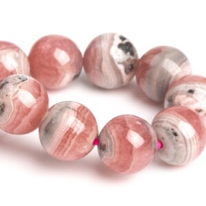 9MM Argentina Rhodochrosite Beads Gray Pink Lace Bracelet Grade AA Genuine Natural Round Gemstone 7" (123392h-3005) 9MM Argentina Rhodochrosite Beads Gray Pink Lace Bracelet Grade AA Genuine Natural Round Gemstone 7" (123392h-3005)