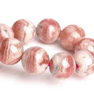 9MM Argentina Rhodochrosite Beads Pink Lace Bracelet Grade AA Genuine Natural Round Gemstone 7" (123389h-3005) 9MM Argentina Rhodochrosite Beads Pink Lace Bracelet Grade AA Genuine Natural Round Gemstone 7" (123389h-3005)