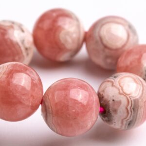 9MM Argentina Rhodochrosite Beads Gray Pink Bracelet Grade AA Genuine Natural Round Gemstone 7" (123399h-1356) 9MM Argentina Rhodochrosite Beads Gray Pink Bracelet Grade AA Genuine Natural Round Gemstone 7" (123399h-1356)