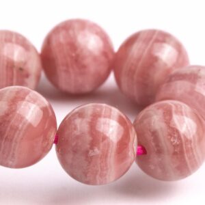 Argentina Rhodochrosite Beads 6.5"/7" Bracelet Genuine Natural Round Gemstone Beads Argentina Rhodochrosite Beads 6.5"/7" Bracelet Genuine Natural Round Gemstone Beads
