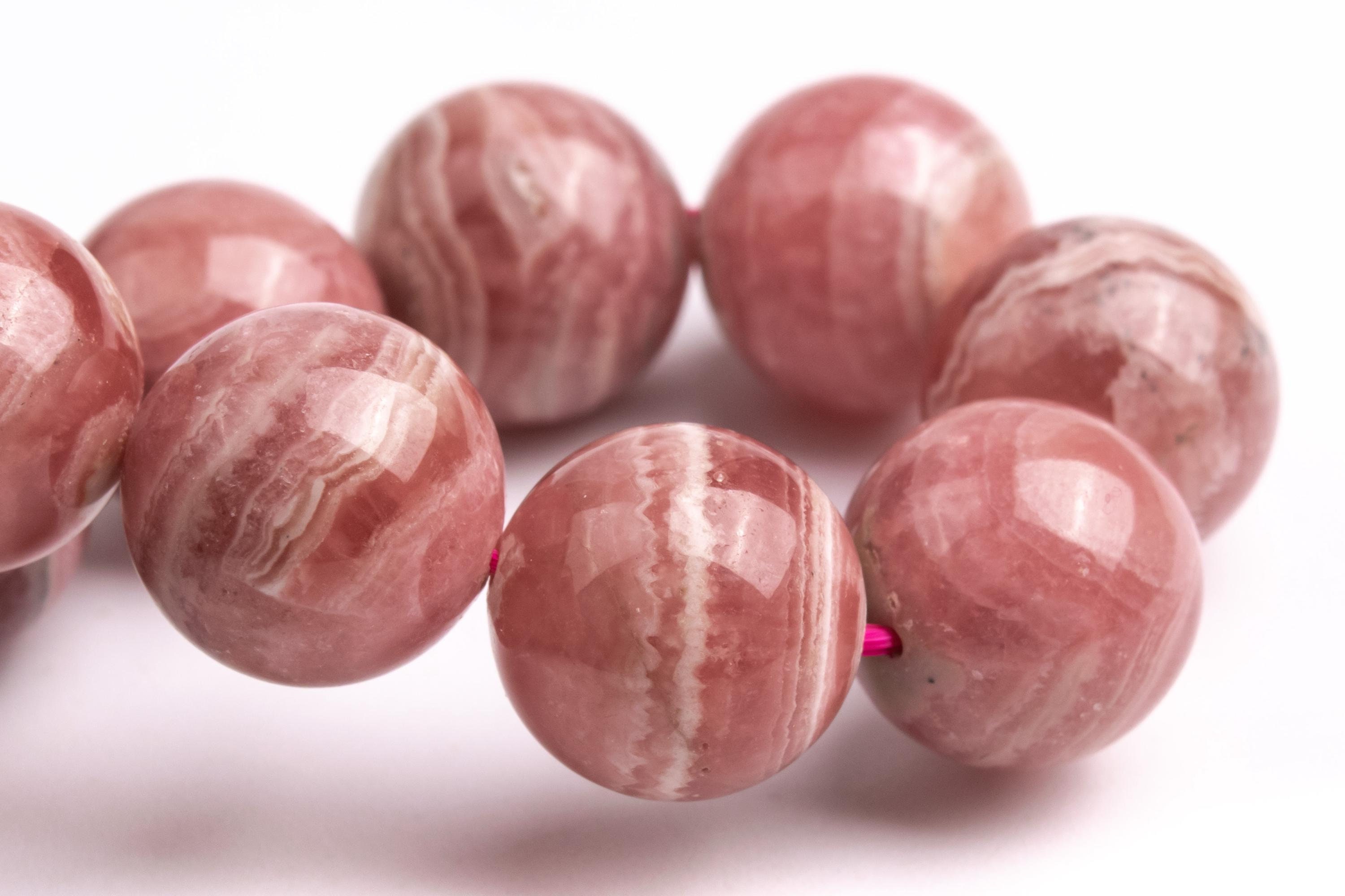 Argentina Rhodochrosite Beads 7.5"/8"/8.5" Bracelet Genuine Natural Round Gemstone Beads