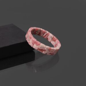 Handmade Rhodochrosite Stretch Bracelet, 10x14mm Pink Stone Beads, 7" Handmade Rhodochrosite Stretch Bracelet, 10x14mm Pink Stone Beads, 7"