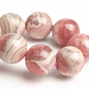 ONLY ONE 12MM Argentina Rhodochrosite Beads Gray Pink Lace Bracelet Grade A+ Genuine Natural Round Gemstone 8" (123487h-1978) ONLY ONE 12MM Argentina Rhodochrosite Beads Gray Pink Lace Bracelet Grade A+ Genuine Natural Round Gemstone 8" (123487h-1978)