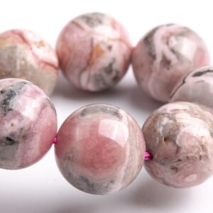 ONLY ONE 13MM Argentina Rhodochrosite Beads Light Gray Pink Bracelet Grade A Genuine Natural Round Gemstone 8" (123522h-58) ONLY ONE 13MM Argentina Rhodochrosite Beads Light Gray Pink Bracelet Grade A Genuine Natural Round Gemstone 8" (123522h-58)