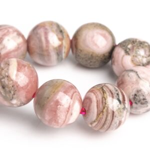 ONLY ONE 9MM Argentina Rhodochrosite Beads Gray Pink Bracelet Grade A Genuine Natural Round Gemstone 7" (123379h-3003) ONLY ONE 9MM Argentina Rhodochrosite Beads Gray Pink Bracelet Grade A Genuine Natural Round Gemstone 7" (123379h-3003)