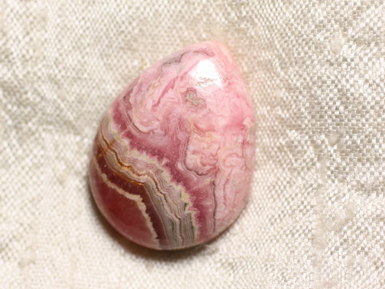 N16 - Cabochon Pierre - Rhodochrosite Goutte 29x21mm - 4558550093967