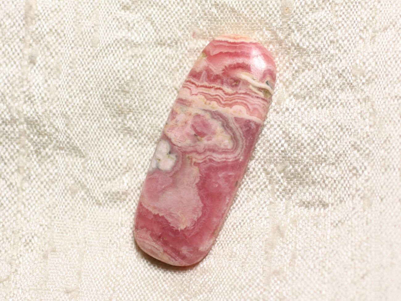 N27 - Cabochon Pierre - Rhodochrosite Rectangle 42x16mm - 4558550094070 N27 - Cabochon Pierre - Rhodochrosite Rectangle 42x16mm - 4558550094070
