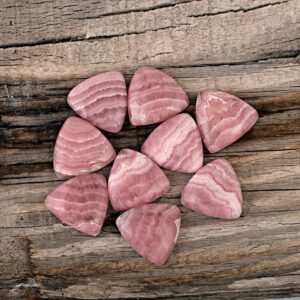 Natural Rhodochrosite Cabochon, Pink Triangle Gemstone, Jewelry Making