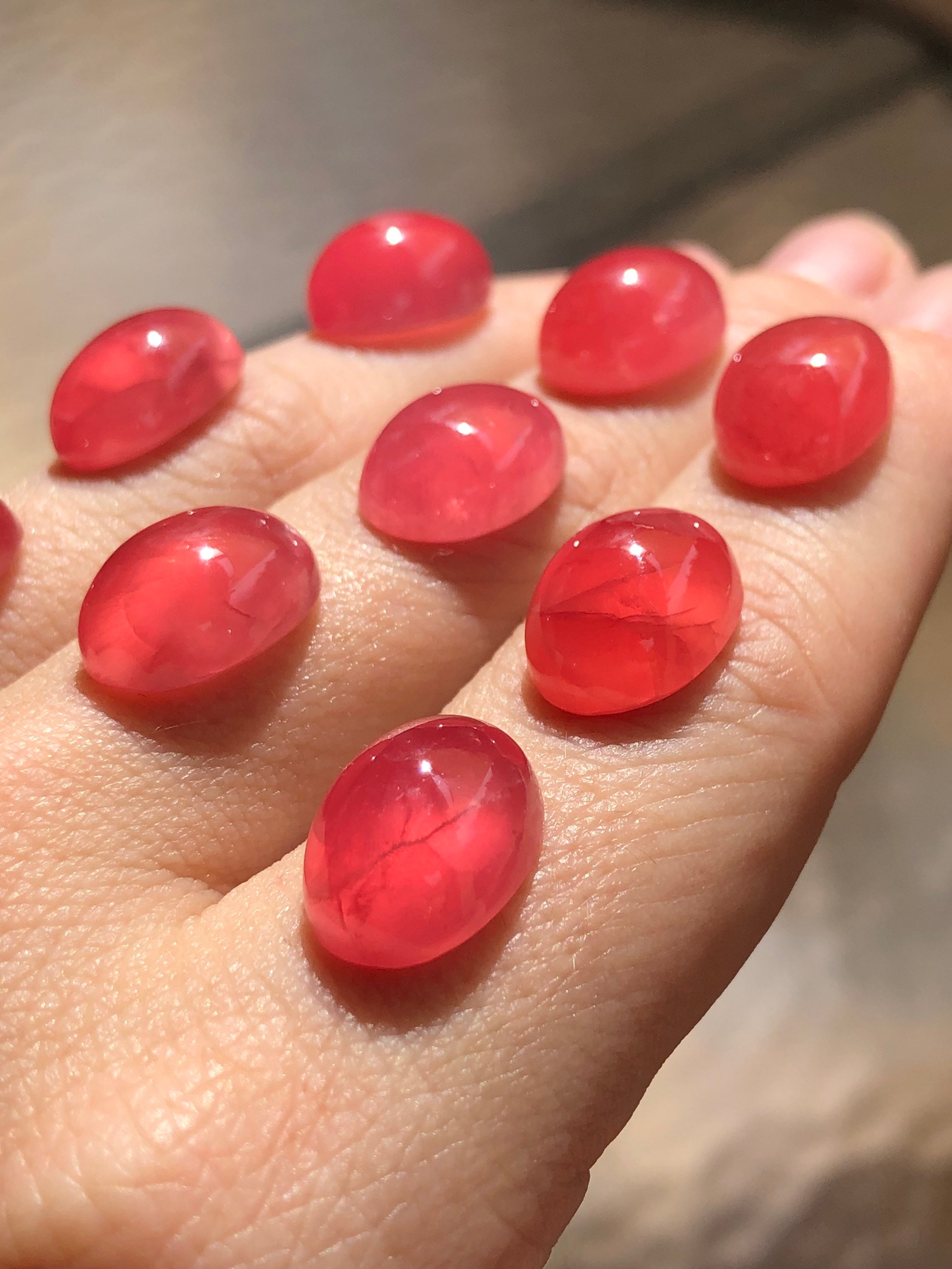One Rhodochrosite Cabochon Oval Stone Argentina One Rhodochrosite Cabochon Oval Stone Argentina