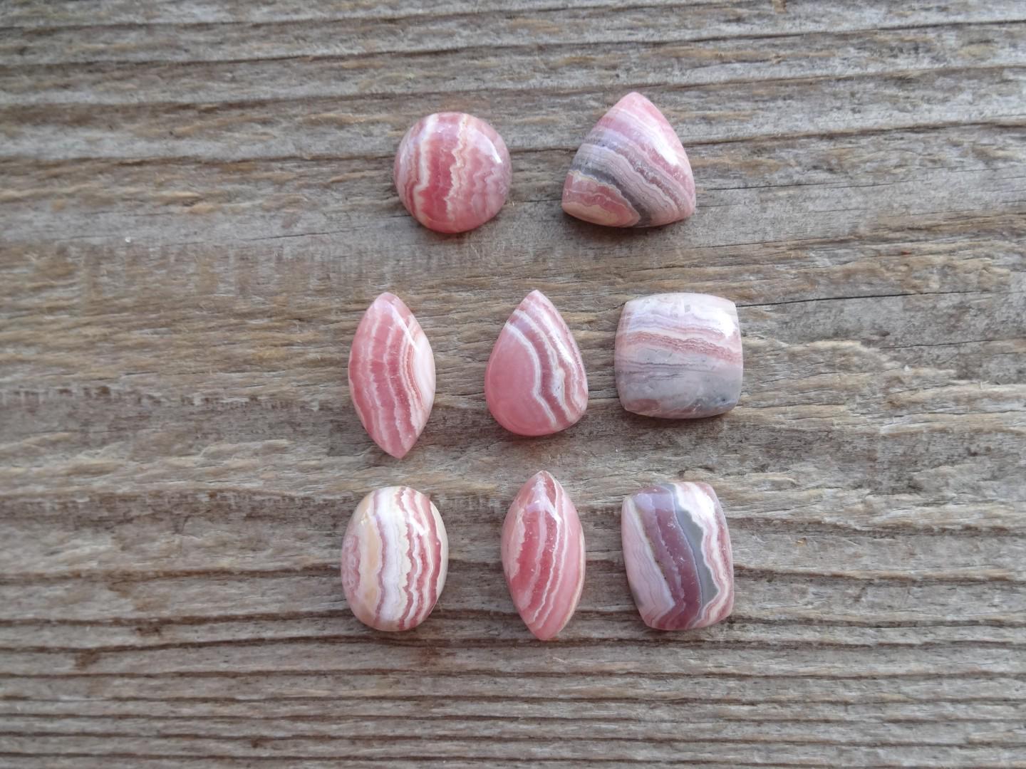Pink Rhodochrosite Small Cabochon, Natural Gem Cabochon For Ring