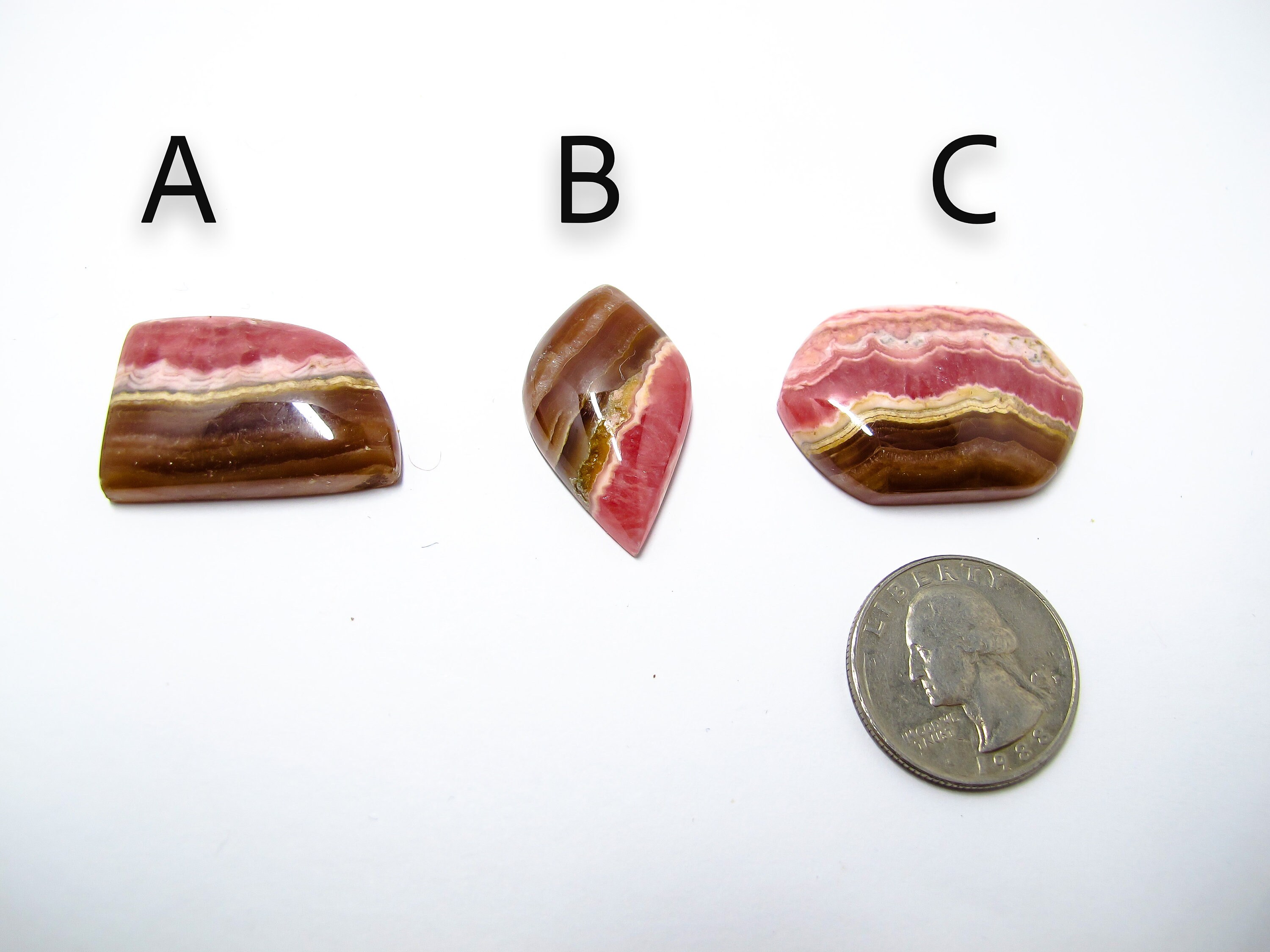 Rhodochrosite Cabochon. Top Quality Natural Rhodochrosite Cabochons. Genuine Argentina Rhodochrosite. Designer Gemstone