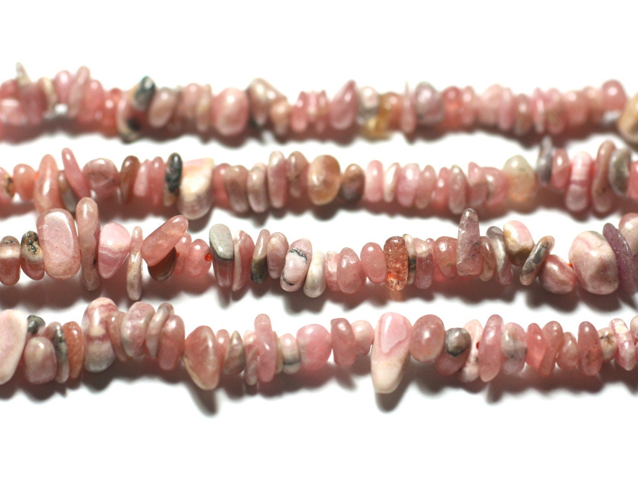 20pc - Perles Pierre Rhodochrosite Rocailles Chips 3-8mm Rose Blanc - 7427039748858 20pc - Perles Pierre Rhodochrosite Rocailles Chips 3-8mm Rose Blanc - 7427039748858